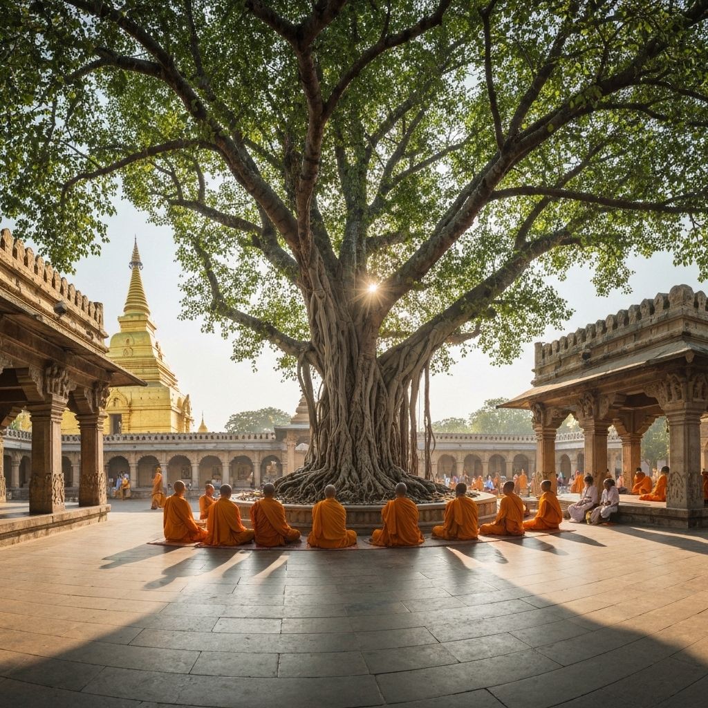 Mahabodhi Temple in Bodhgaya where Buddha attained enlightenment