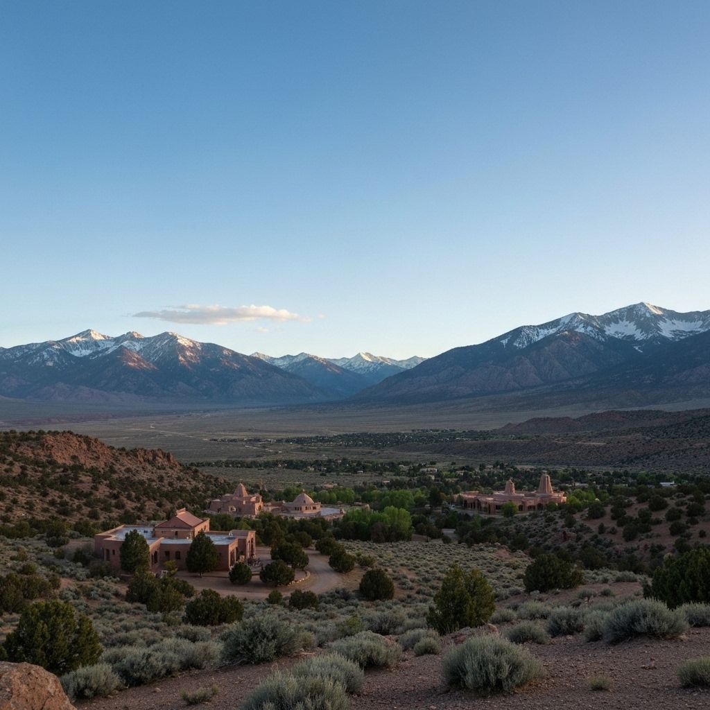 Sacred Sangre de Cristo mountains with spiritual centers in Crestone valley