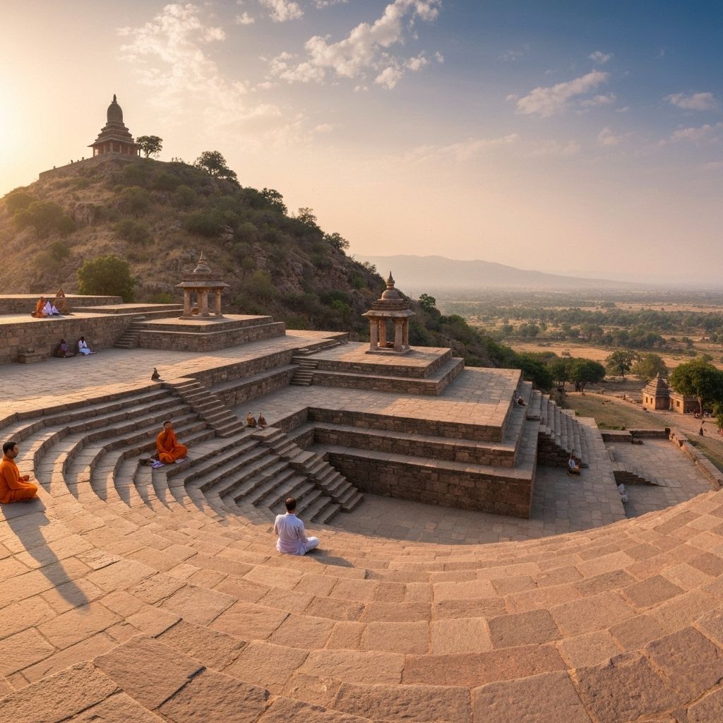 Gridhakuta Hill (Vulture's Peak) in Rajgir, where Buddha taught the Lotus Sutra