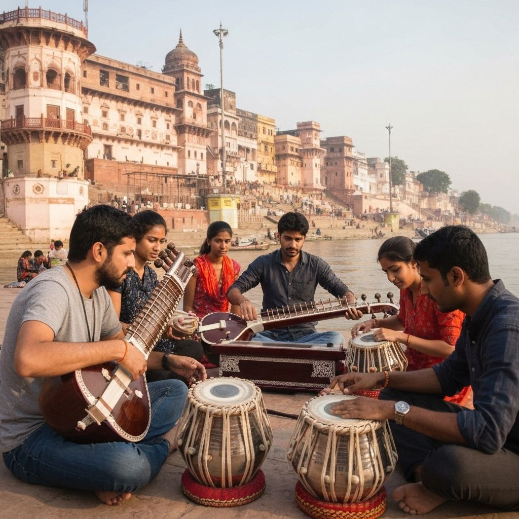 Supporting traditional music education in Varanasi with ancient ghats