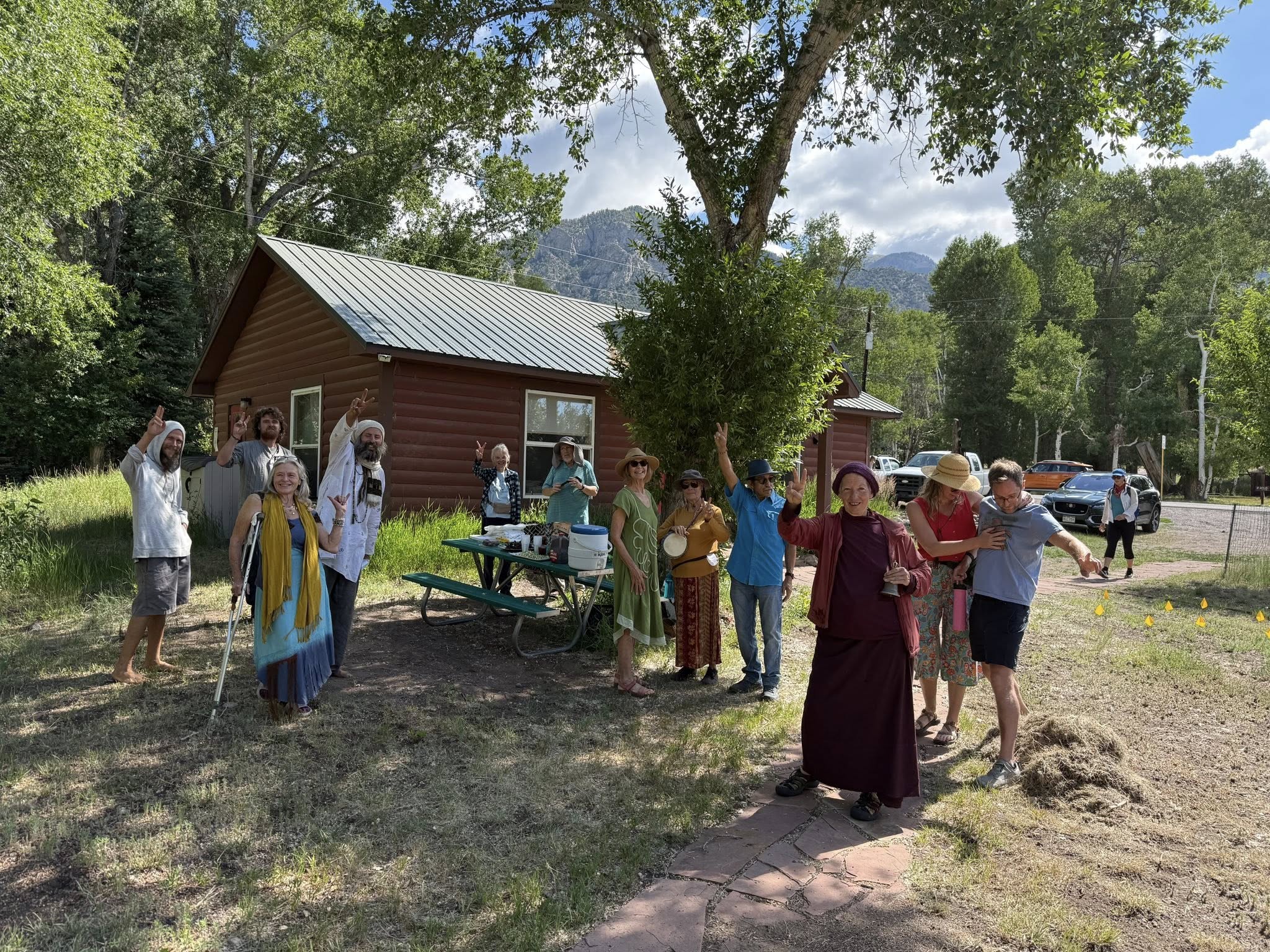 Village Traveler community gathering in Crestone with spiritual practitioners