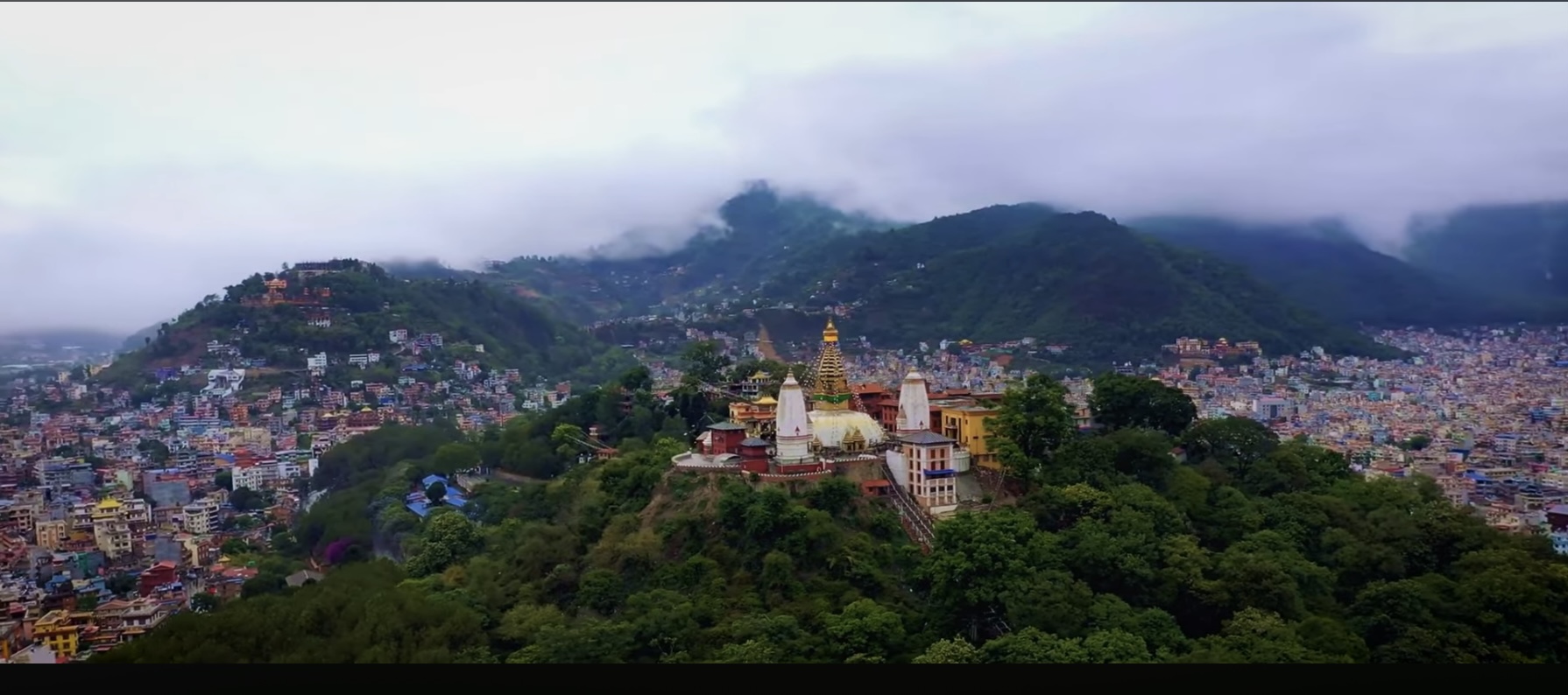 Swayambhunath Temple overlooking Kathmandu valley